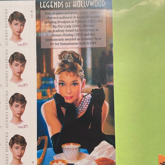 Audrey Hepburn “Legends of Hollywood” stamps. - Picture 2 of 2